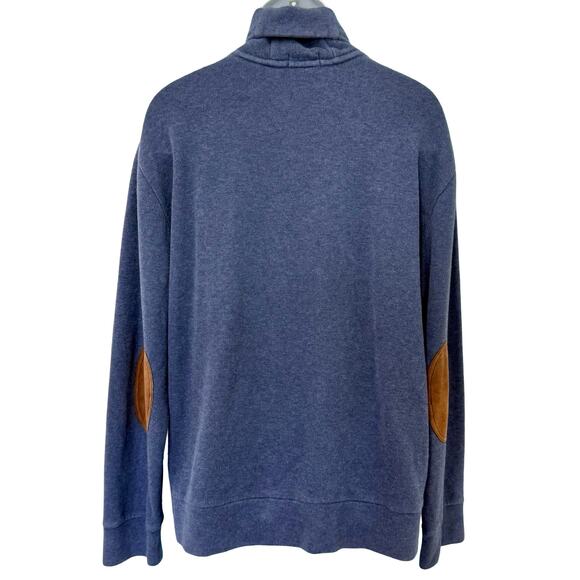 Polo Ralph Lauren Luxury Jersey Shawl Heather Blue Pullover Sweater size XL Mens - Picture 9 of 12